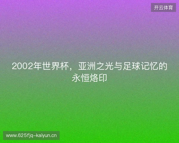 2002年世界杯,亚洲之光与足球记忆的永恒烙印 2002年世界杯,亚洲之光与足球记忆的永恒烙印